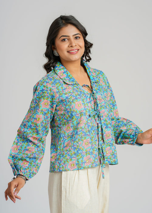 Women’s Cotton Block Printed Short Top