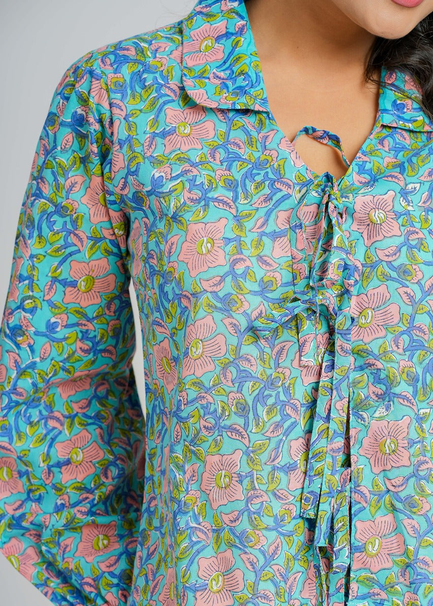 Women’s Cotton Block Printed Short Top