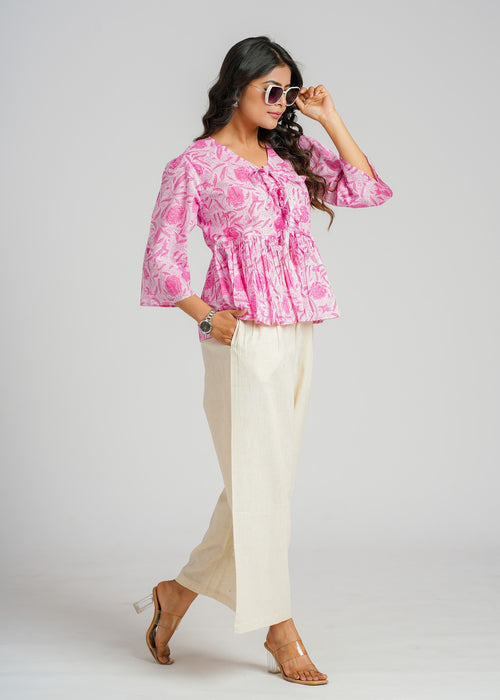 Block Printed Cotton Short Top