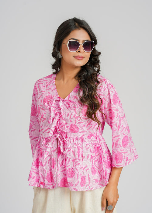 Block Printed Cotton Short Top
