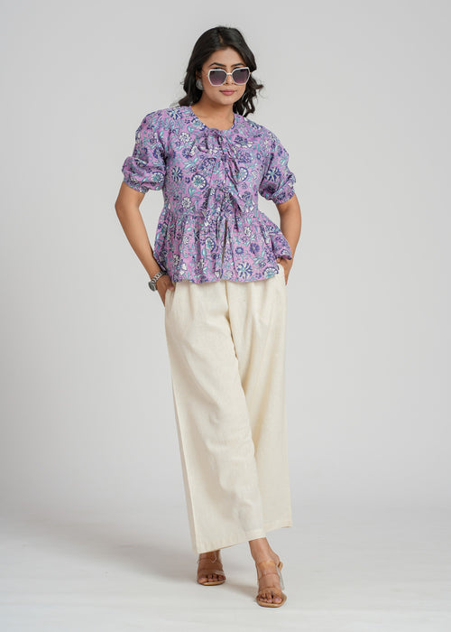 Block Printed Cotton Short Top