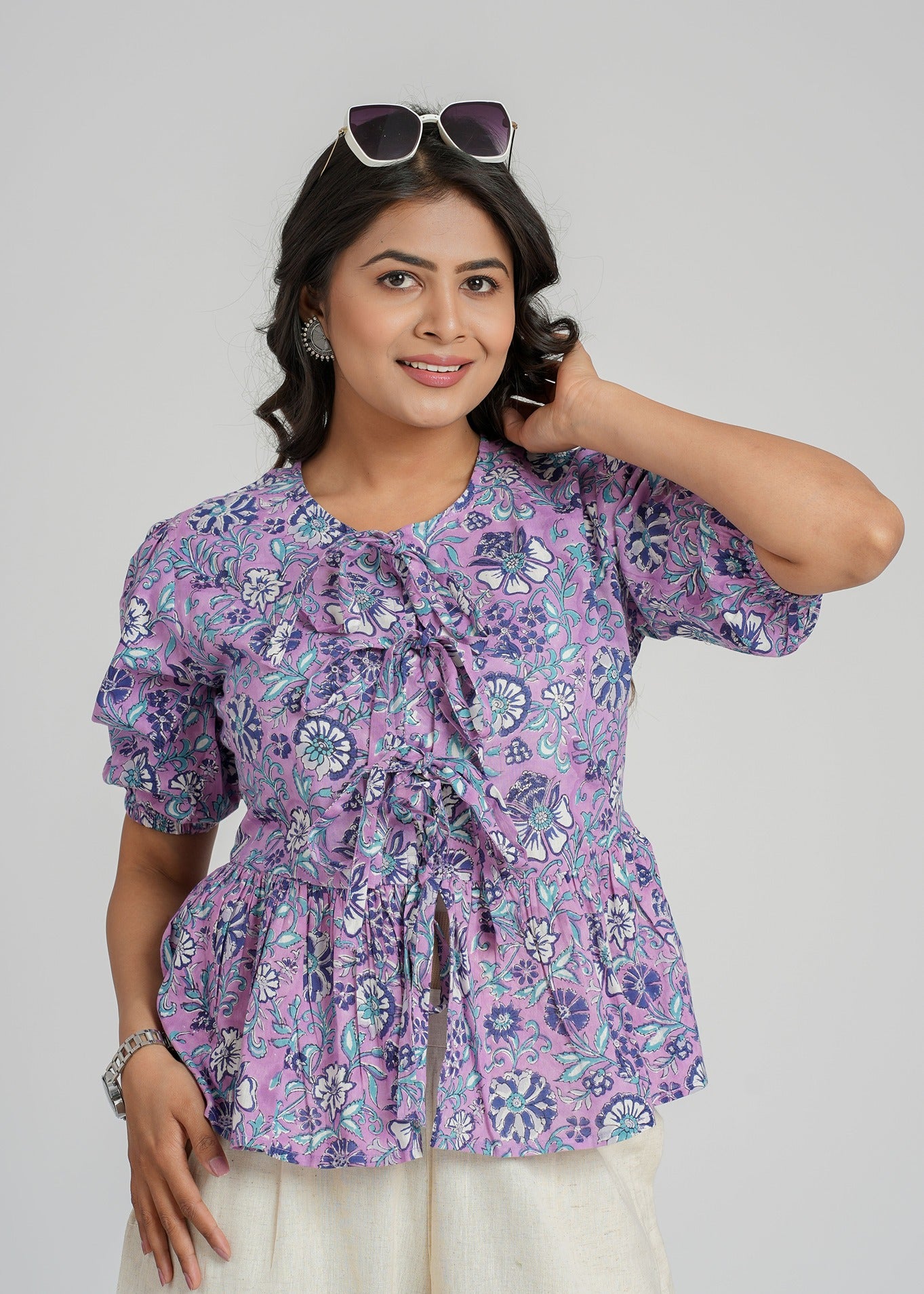 Block Printed Cotton Short Top