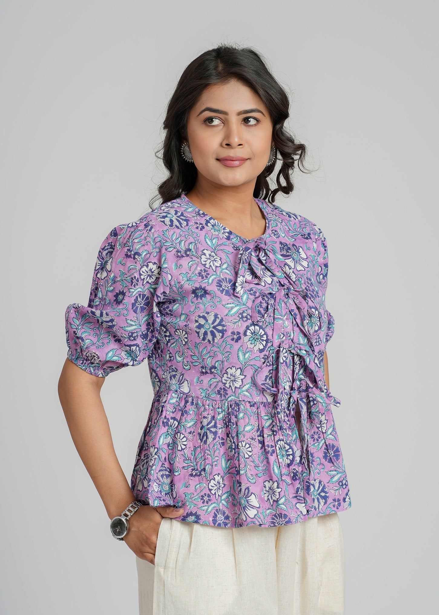 Block Printed Cotton Short Top
