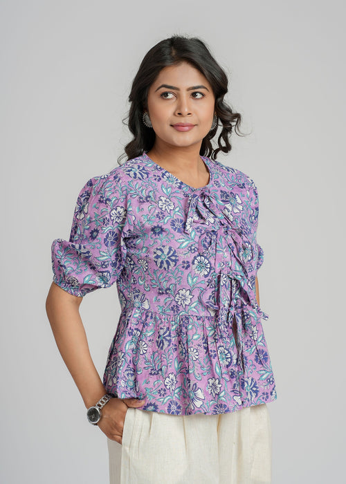 Block Printed Cotton Short Top