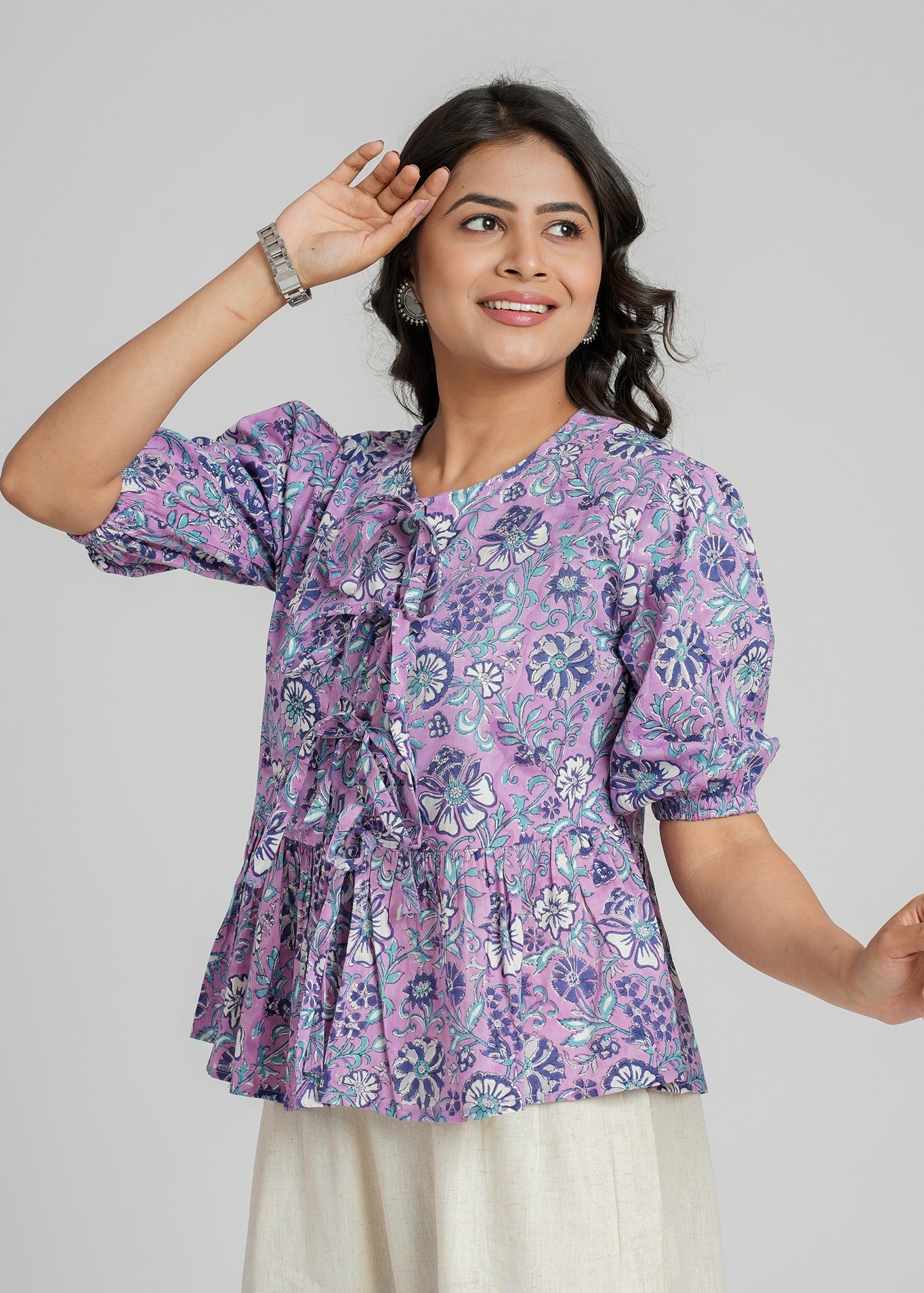 Block Printed Cotton Short Top