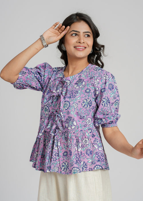 Block Printed Cotton Short Top