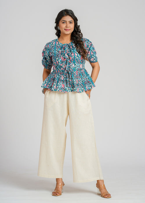 Block Printed Cotton Short Top