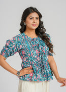 Block Printed Cotton Short Top