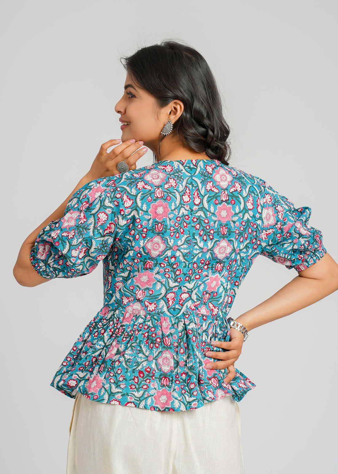 Midnight Block Printed Short Top