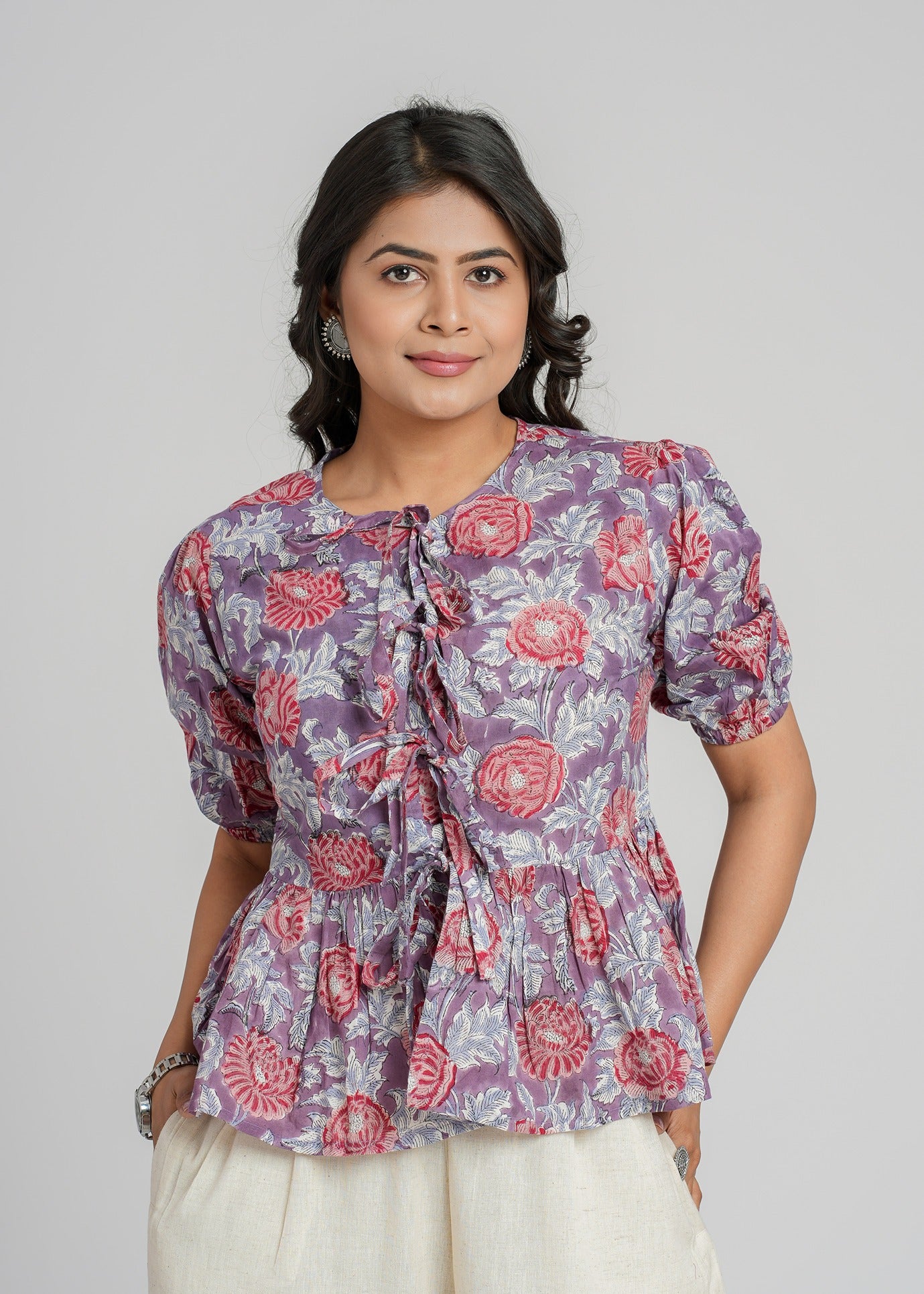 Block Printed Cotton Short Top
