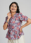 Block Printed Cotton Short Top