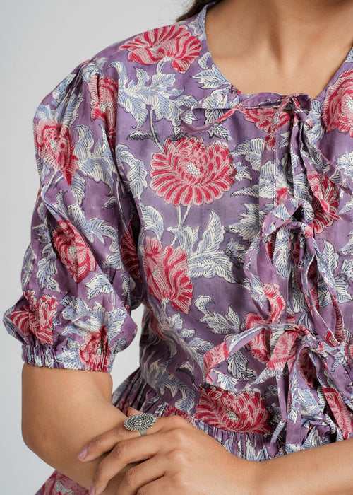 Block Printed Cotton Short Top