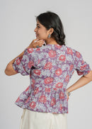 Block Printed Cotton Short Top