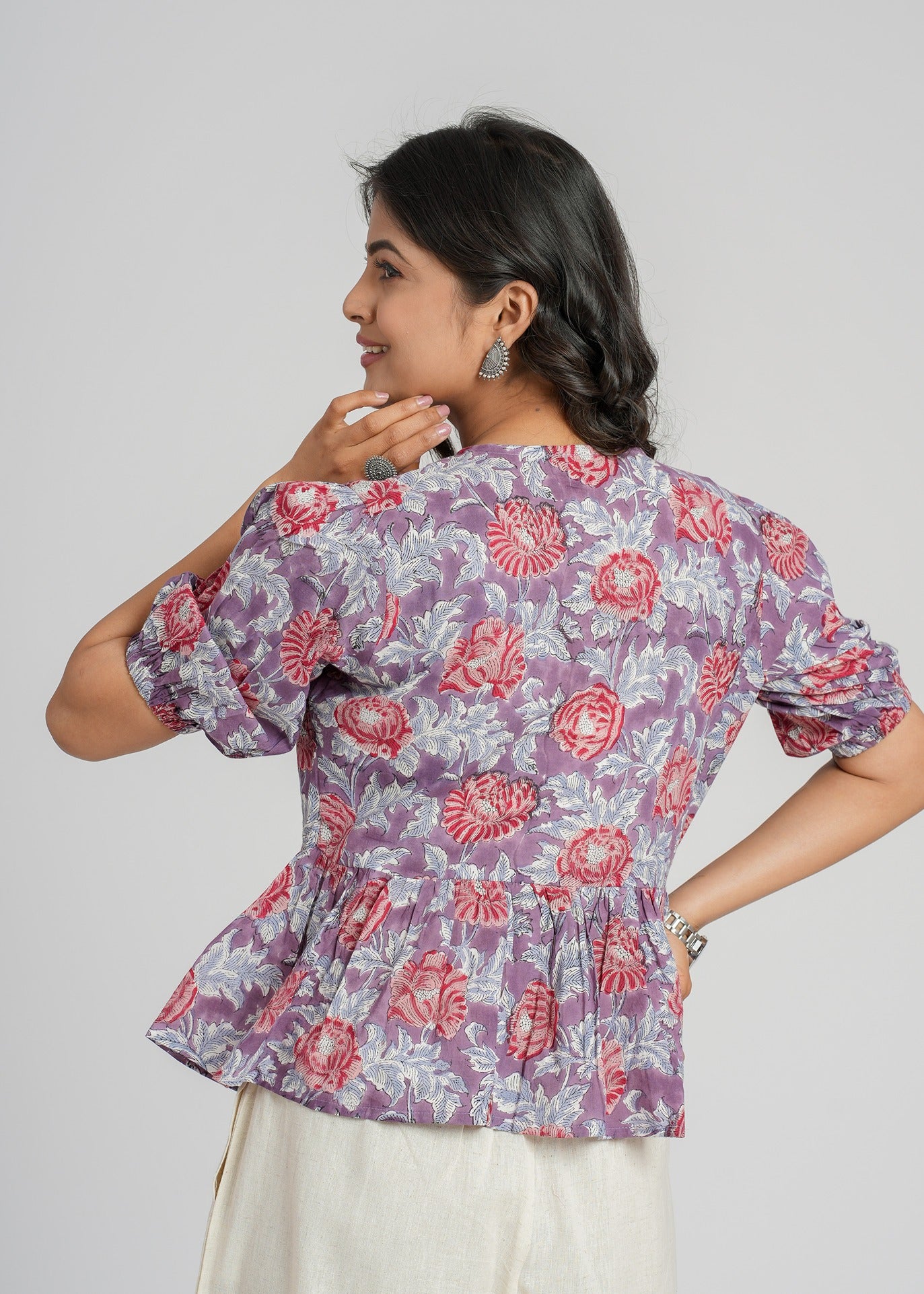 Block Printed Cotton Short Top