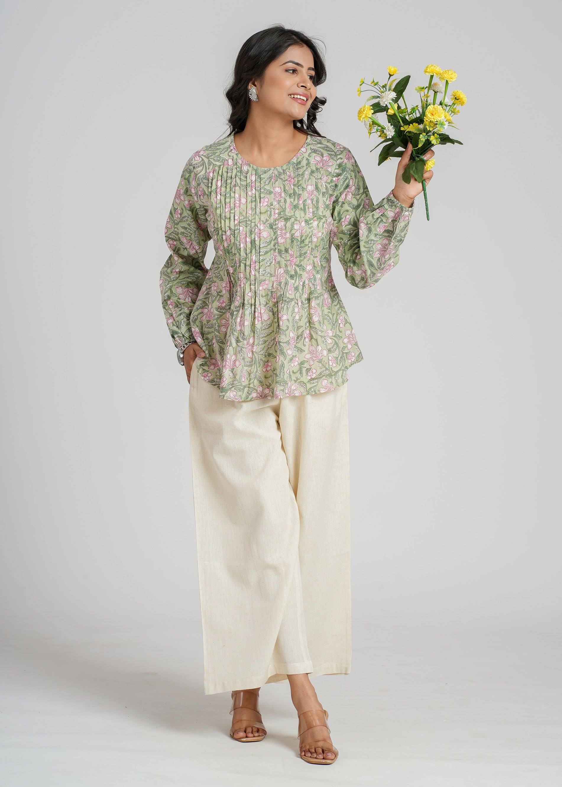 Willow Block Printed Short Top