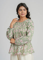 Willow Block Printed Short Top