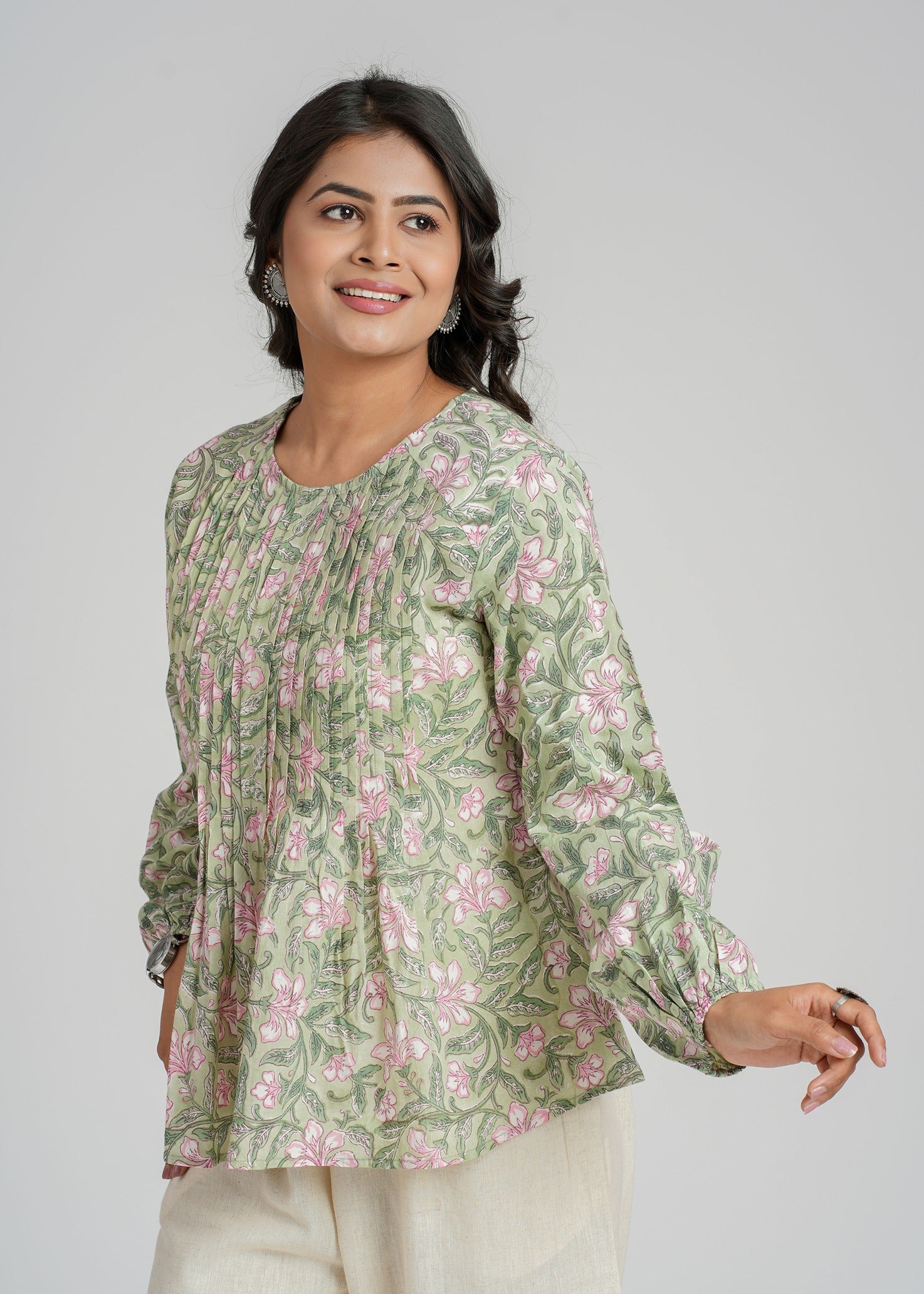 Willow Block Printed Short Top
