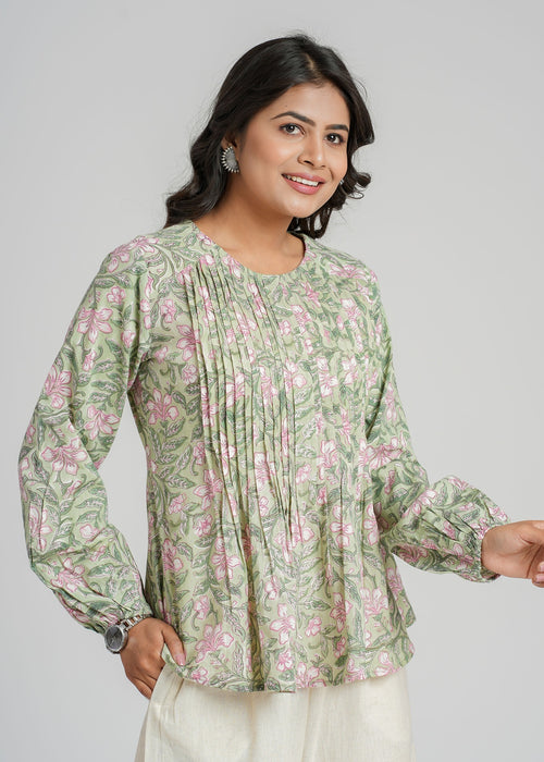 Block Printed Cotton Short Top