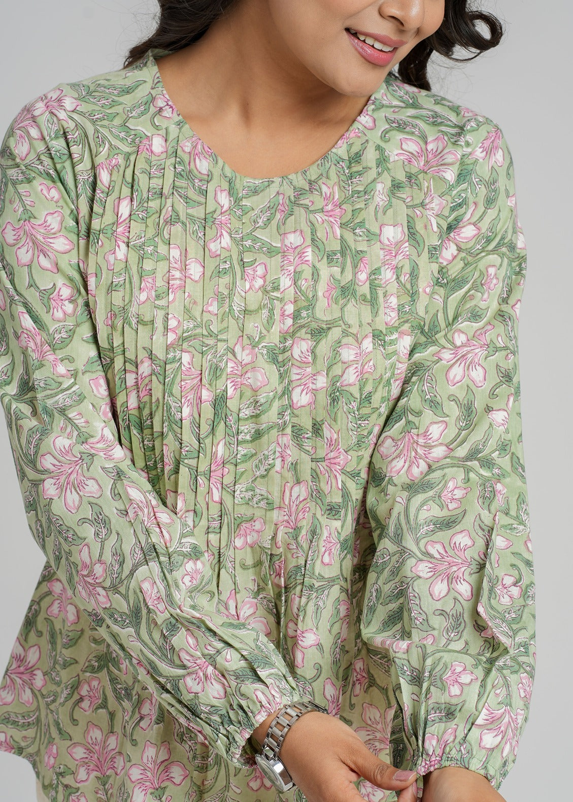 Willow Block Printed Short Top
