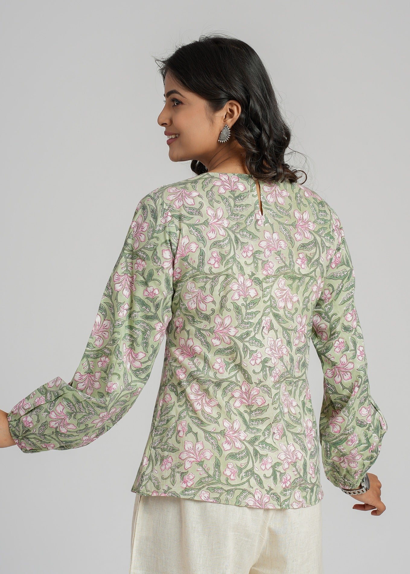 Willow Block Printed Short Top