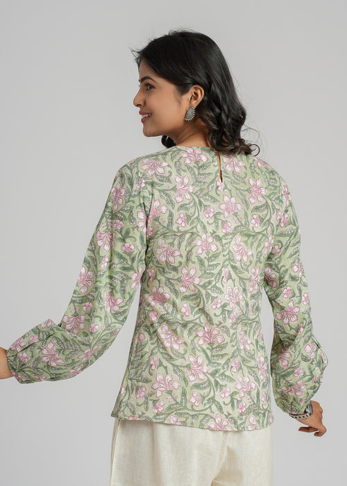 Block Printed Cotton Short Top