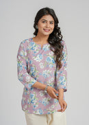 Block Printed Cotton Short Kurti