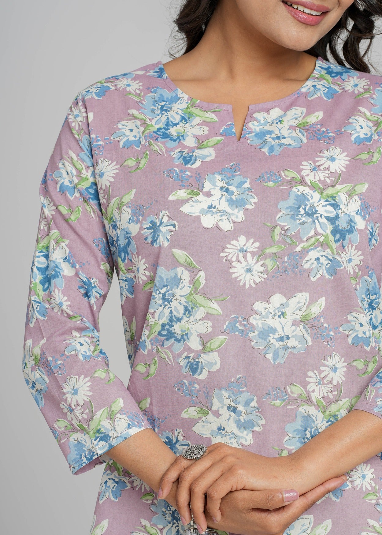 Block Printed Cotton Short Kurti