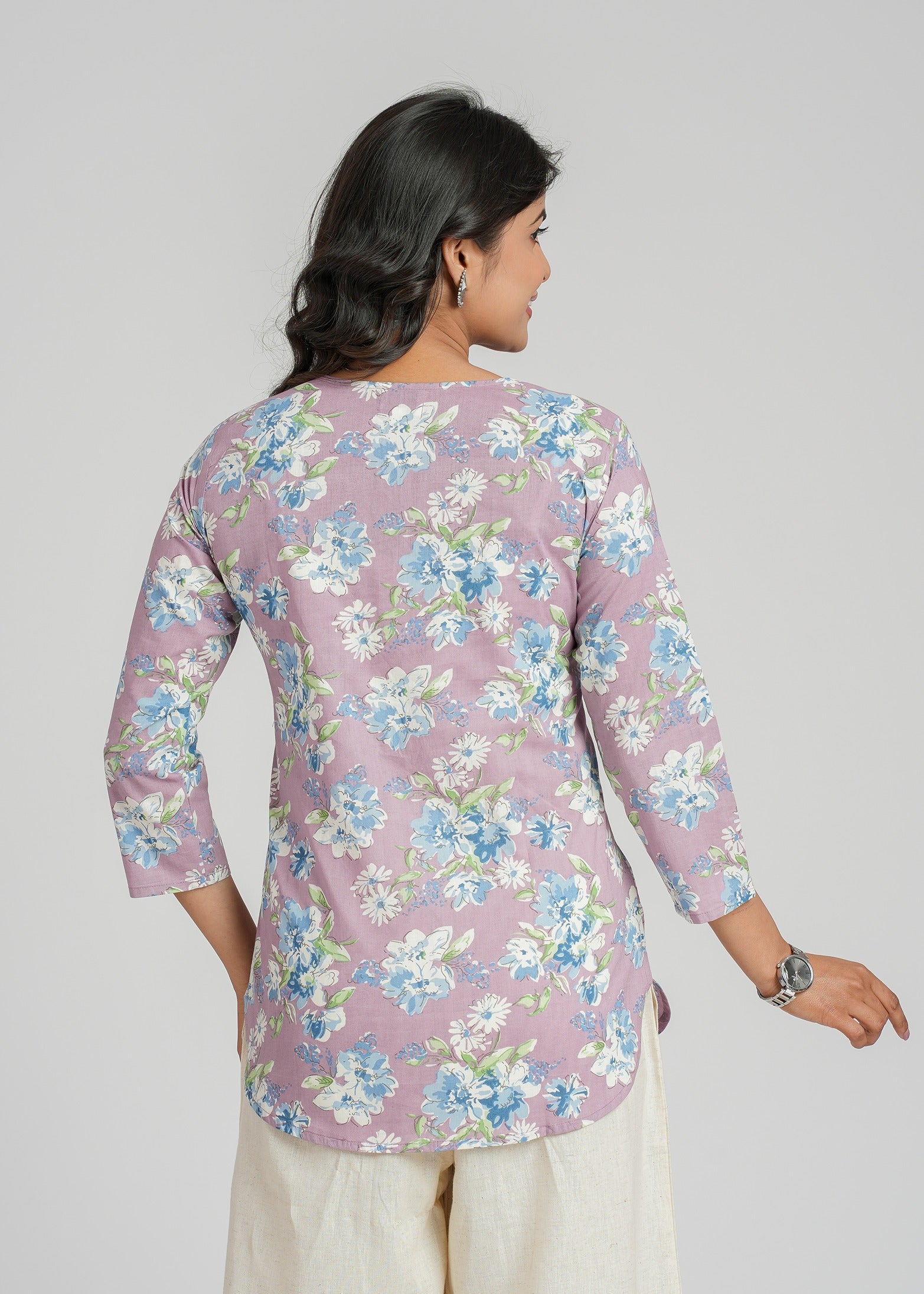 Block Printed Cotton Short Kurti