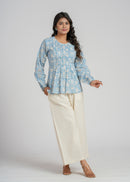 Block Printed Cotton Short Top