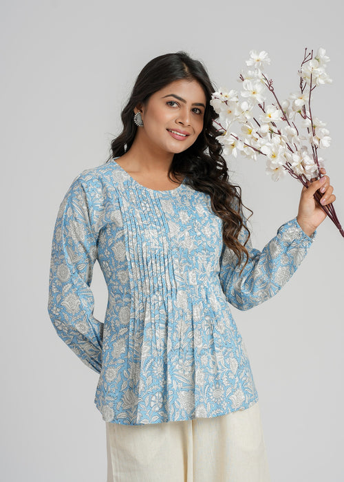 Block Printed Cotton Short Top