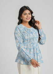 Nora Block Printed Short Top - Pre-Order
