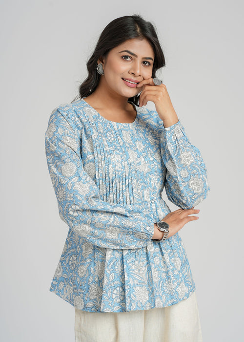 Block Printed Cotton Short Top