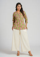 Block Printed Cotton Short Kurti