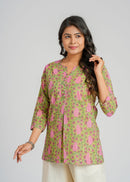 Block Printed Cotton Short Kurti