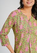 Block Printed Cotton Short Kurti