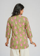 Block Printed Cotton Short Kurti