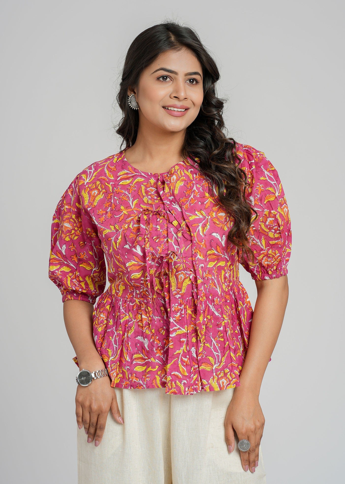 Block Printed Cotton Short Top