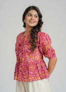 Block Printed Cotton Short Top