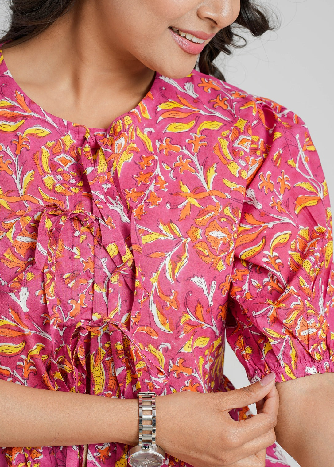Block Printed Cotton Short Top