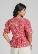Block Printed Cotton Short Top