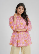 Block Printed Cotton Short Top
