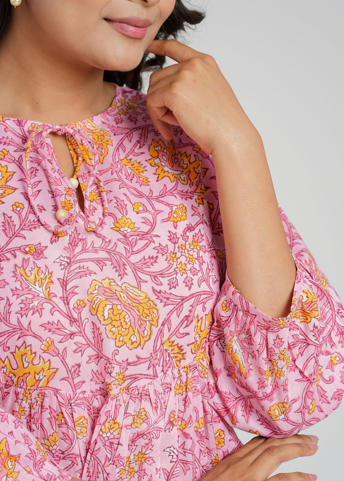 Block Printed Cotton Short Top