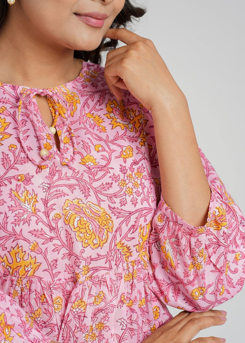 Block Printed Cotton Short Top