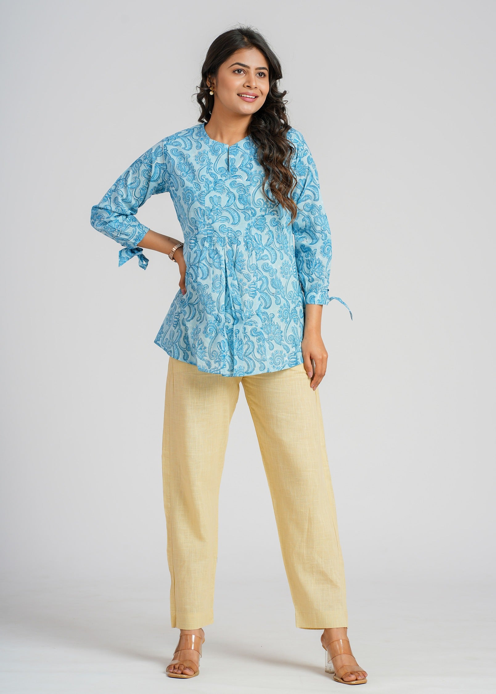 Block Printed Short Top
