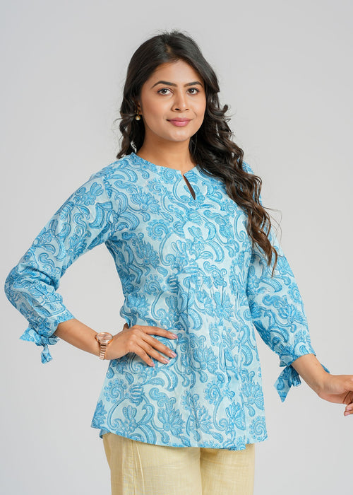 Block Printed Cotton Short Top