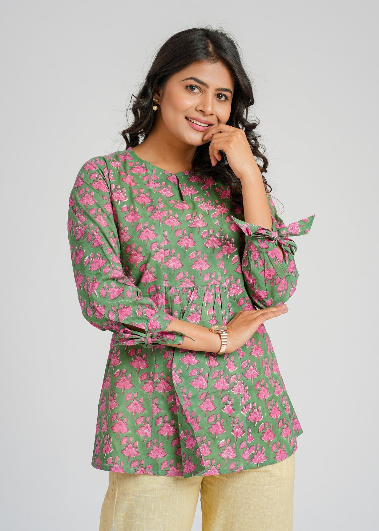 Block Printed Cotton Short Top