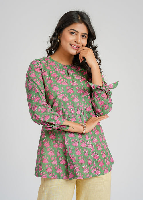 Block Printed Cotton Short Top