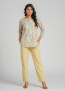 Block Printed Cotton Short Kurti