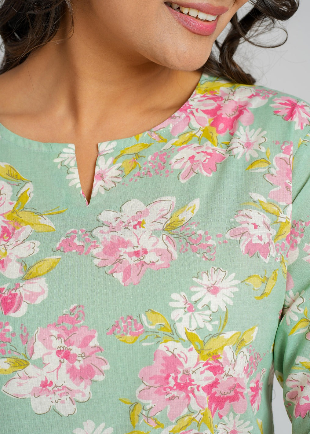 Block Printed Cotton Short Kurti