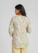Block Printed Cotton Short Kurti